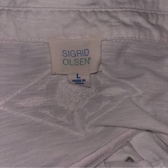 Sigrid Olsen Size L Long Sleeve Button Down Shirt - Picture 5 of 7
